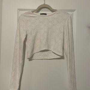 White long sleeve Zara crop top